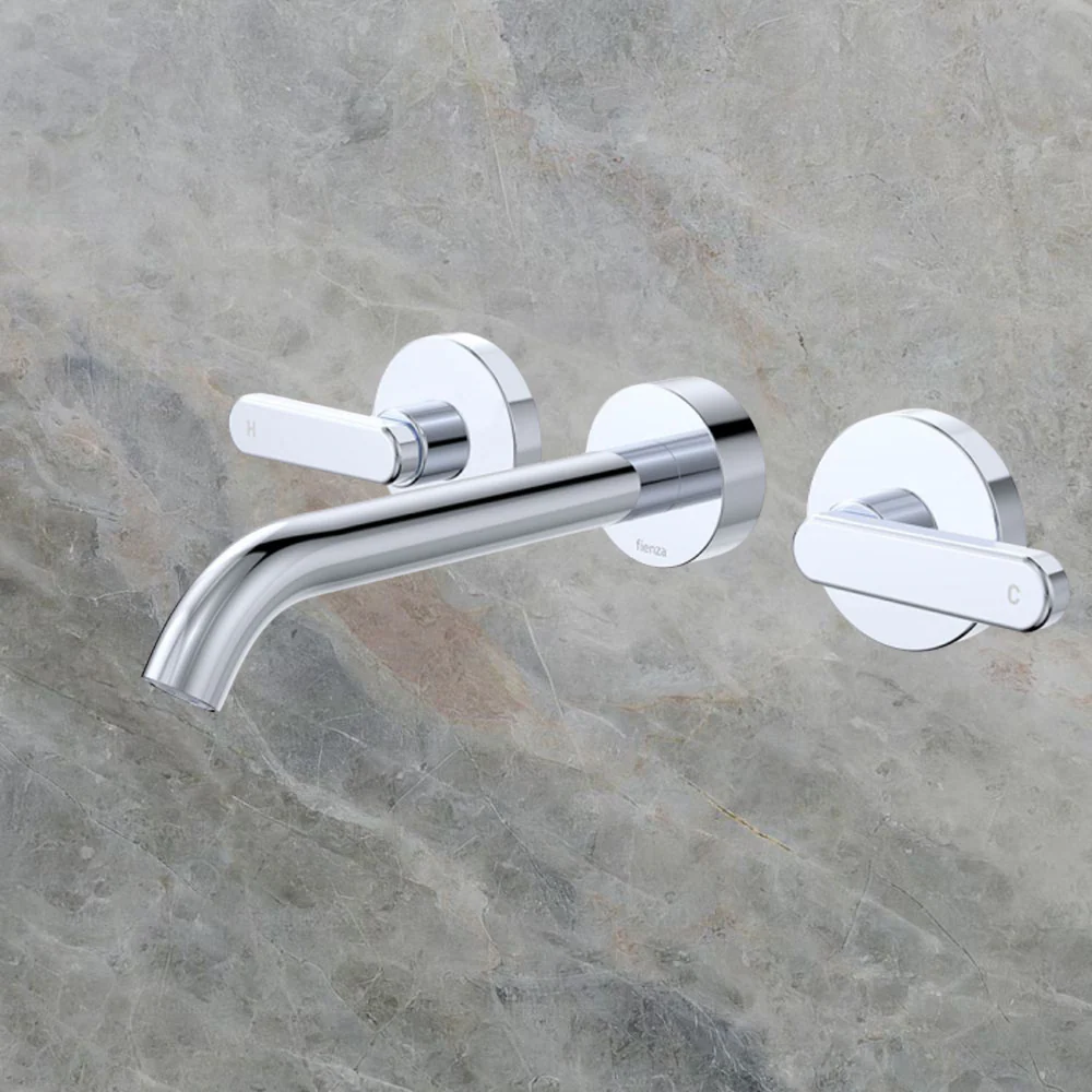 Fienza Kaya Lever Taps Wall Basin/Bath 180mm Outlet Set Chrome Lead Free - Image 2