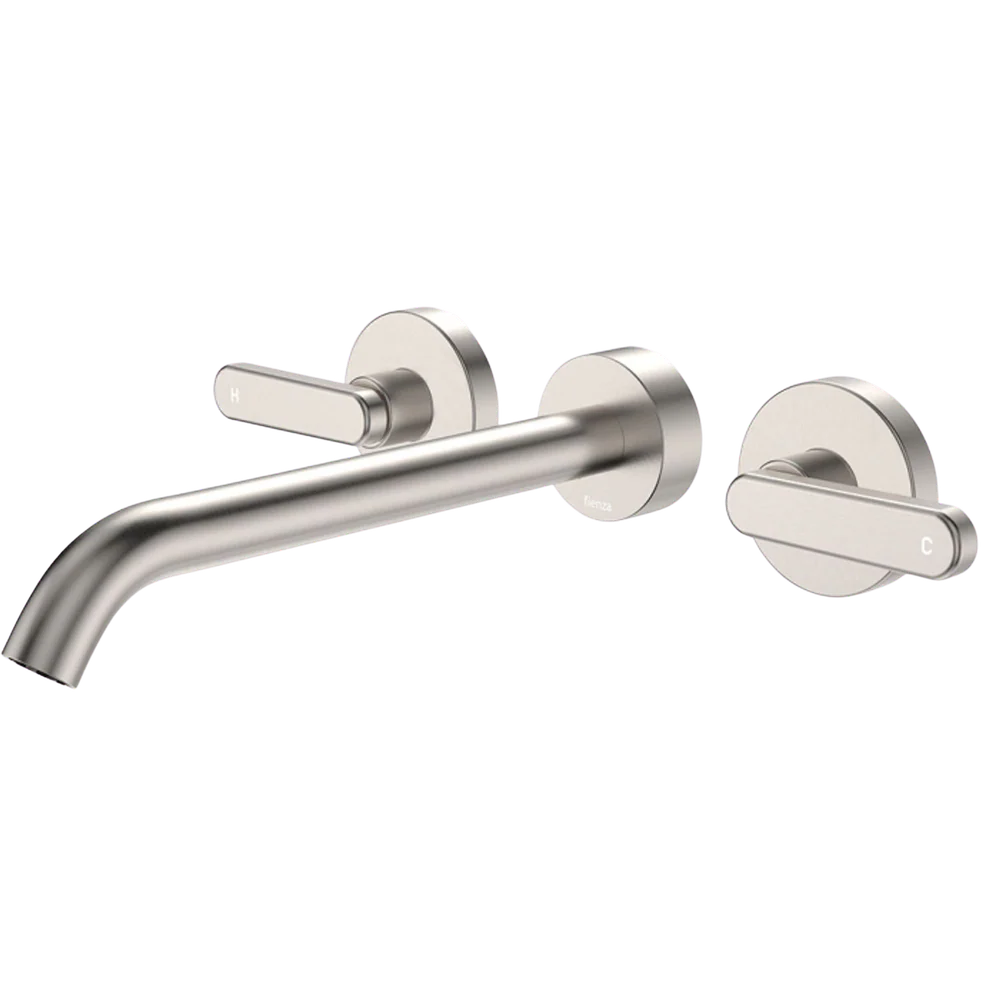 Fienza Kaya Lever Taps Wall Basin/Bath 220mm Outlet Set Brushed Nickel Lead Free - Image 3