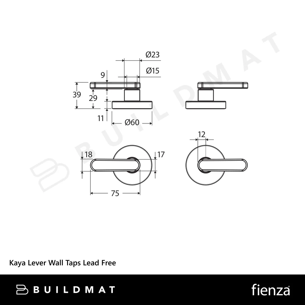 Fienza Kaya Lever Wall Taps Urban Brass Lead Free - Image 4