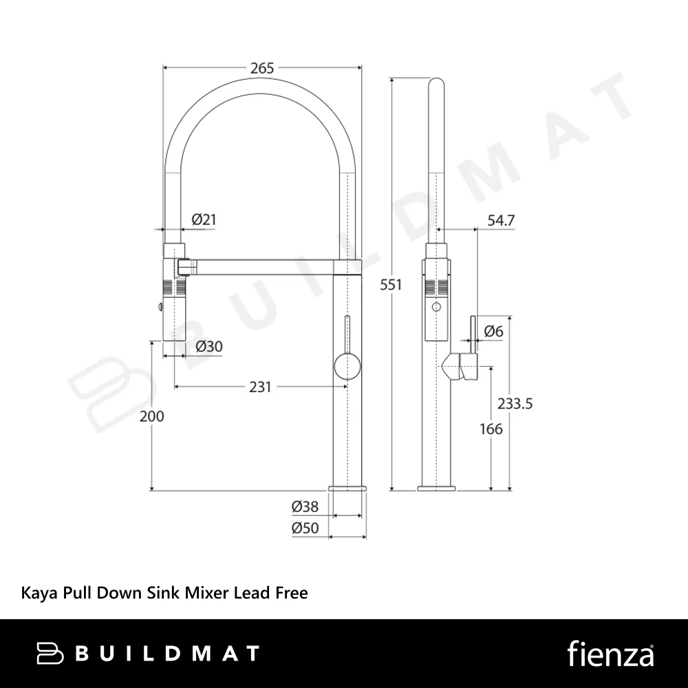 Fienza Kaya Pull Down Sink Mixer Chrome Lead Free - Image 4