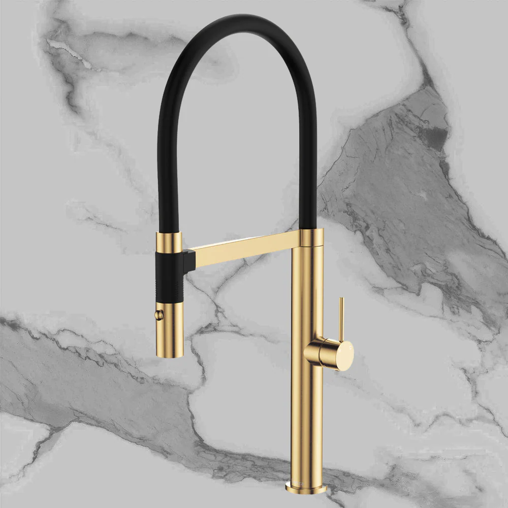 Fienza Kaya Pull Down Sink Mixer Urban Brass - Image 2