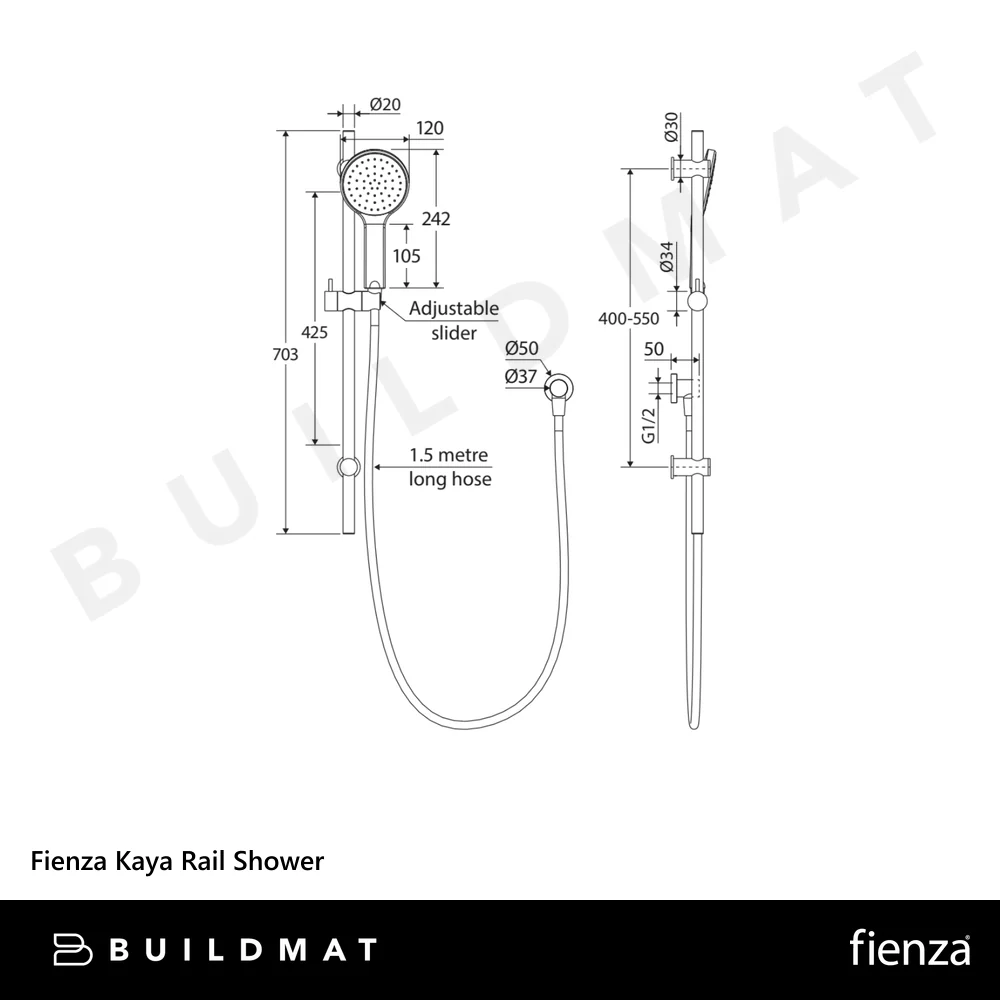 Fienza Kaya Rail Shower Brushed Copper - Image 4