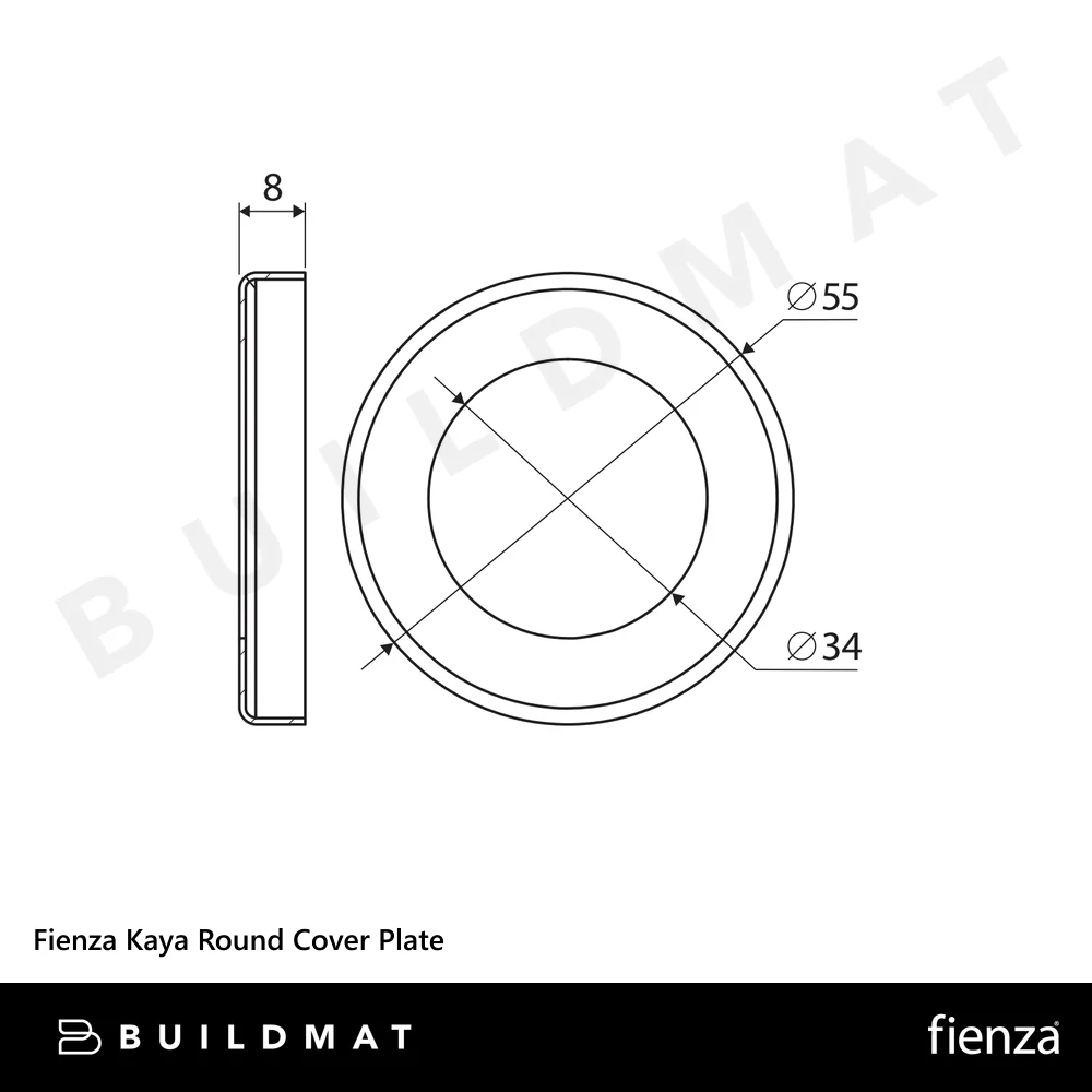 Fienza Kaya Round Cover Plate Matte Black - Image 4