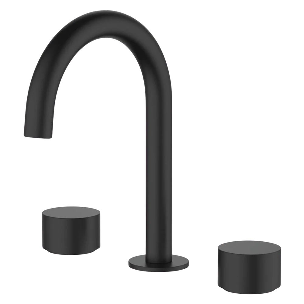 Fienza Kaya Round Hob Set Round Taps Matte Black Lead Free - Image 3