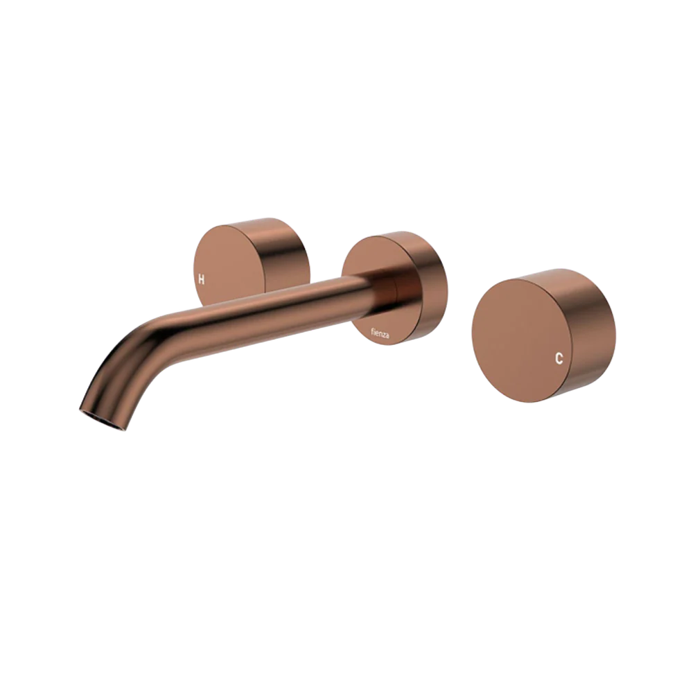 Fienza Kaya Round Taps Wall Basin/Bath 180mm Outlet Set Brushed Copper Lead Free - Image 3
