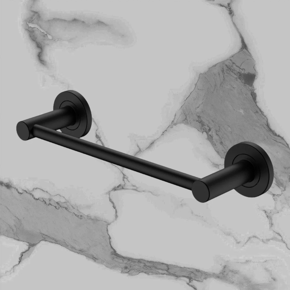 Fienza Kaya Single Towel Rail 300mm Matte Black - Image 2