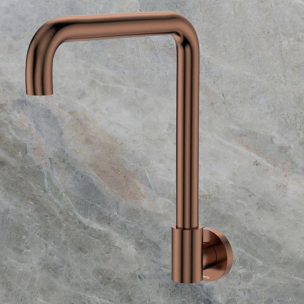 Fienza Kaya Squareline Wall Swivel Outlet Brushed Copper Lead Free - Image 2