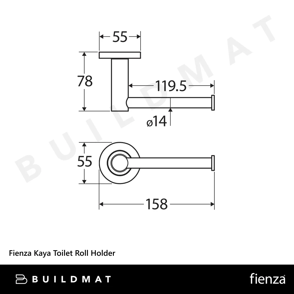 Fienza Kaya Toilet Roll Holder Brushed Nickel - Image 4