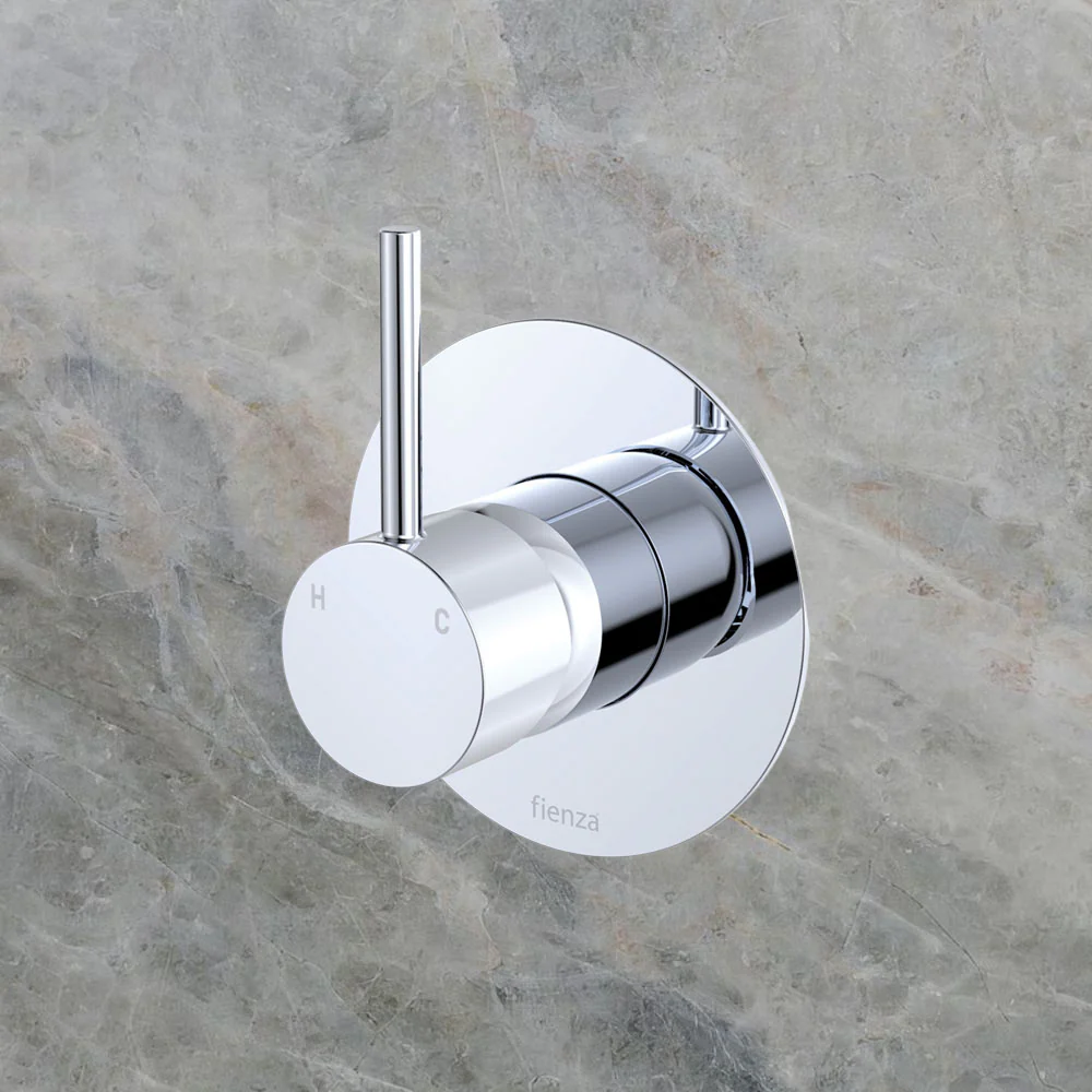 Fienza Kaya Up Wall Mixer Large Round Plate Chrome Lead Free - Image 2