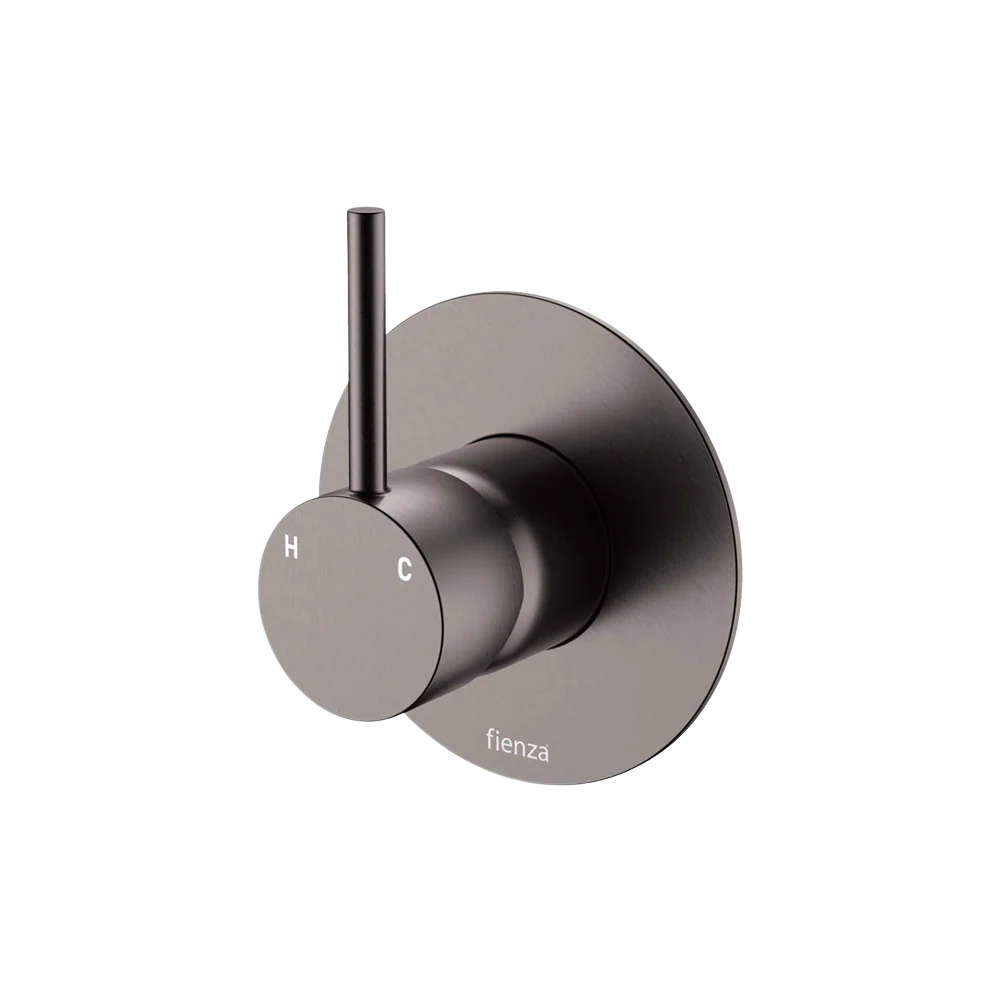 Fienza Kaya Up Wall Mixer Large Round Plate Gunmetal Lead Free - Image 3