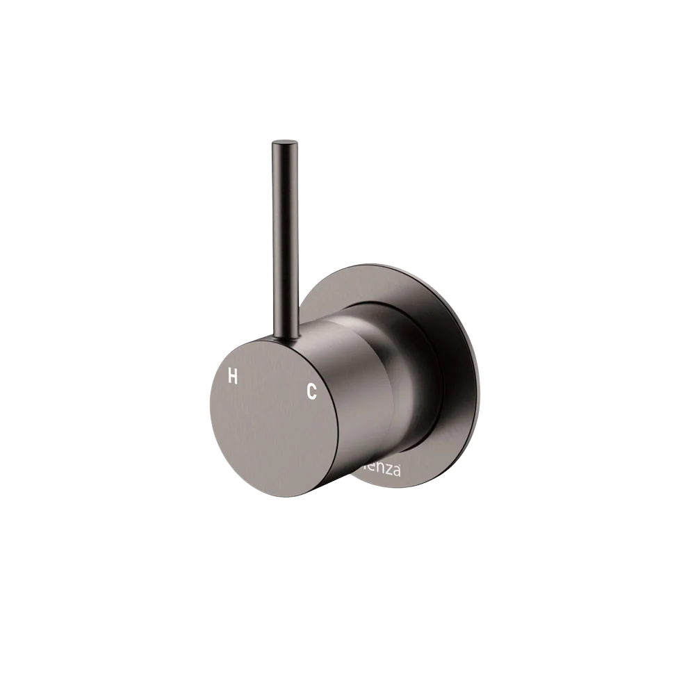 Fienza Kaya Up Wall Mixer Small Round Plate Gunmetal Lead Free