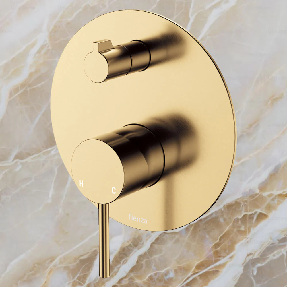 Fienza Kaya Wall Diverter Mixer Large Round Plate Urban Brass Lead Free - Image 2