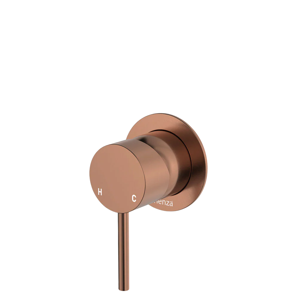 Fienza Kaya Wall Mixer Small Round Plate Brushed Copper Lead Free