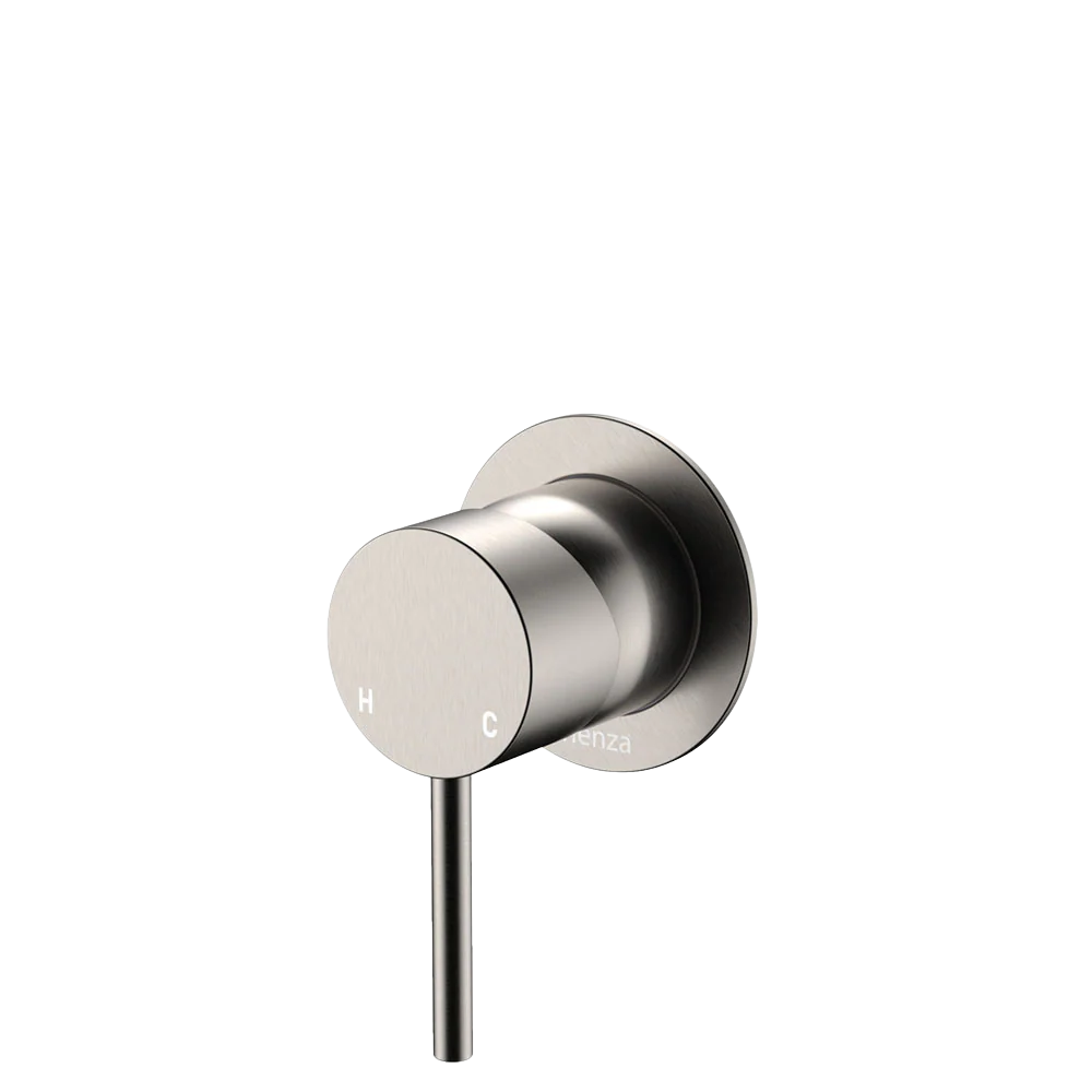 Fienza Kaya Wall Mixer Small Round Plate Brushed Nickel Lead Free
