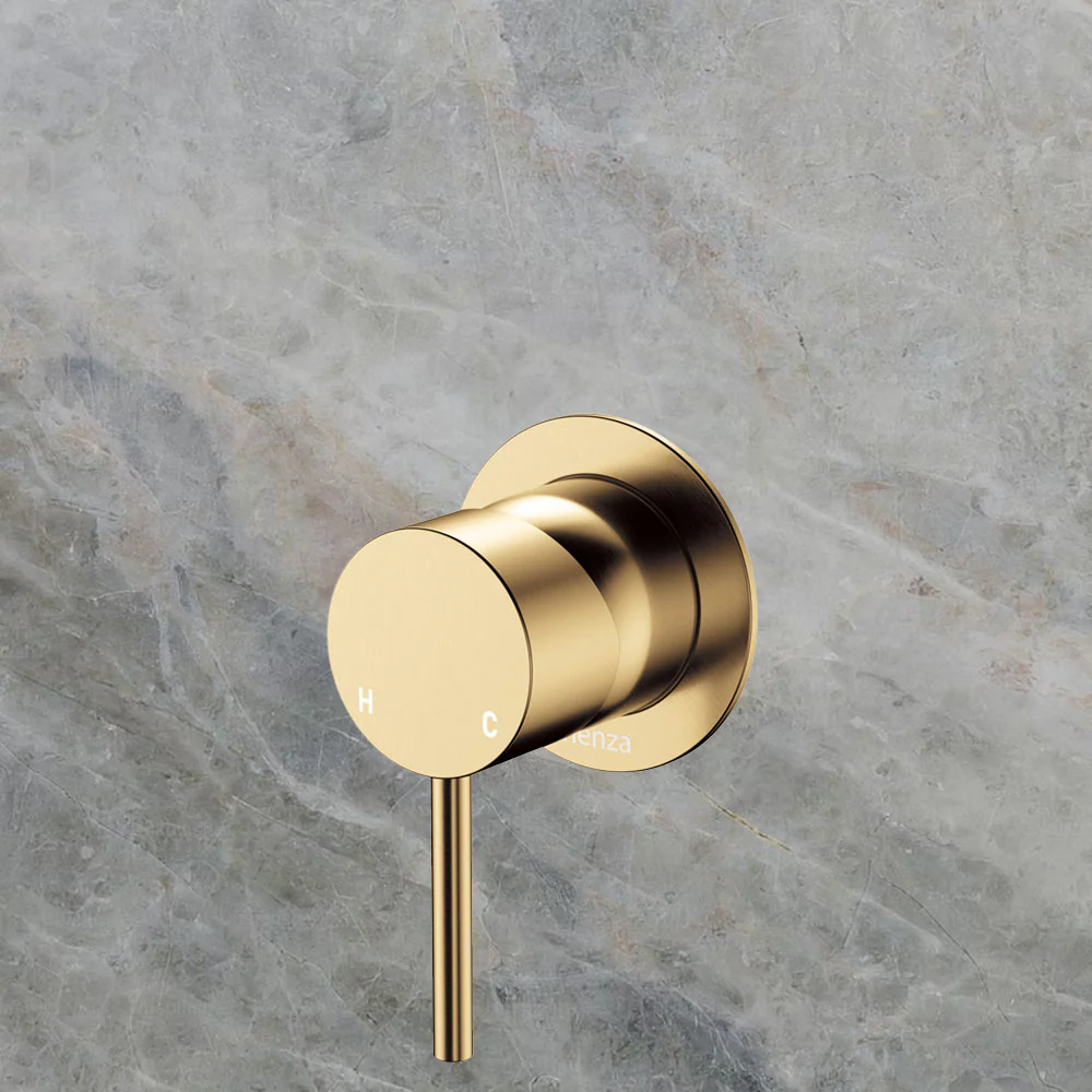 Fienza Kaya Wall Mixer Small Round Plate Urban Brass Lead Free - Image 2