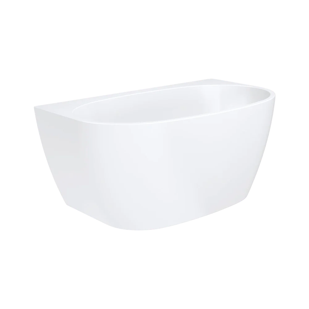 Fienza Keeto 1300mm Back To Wall Acrylic Bath Gloss White
