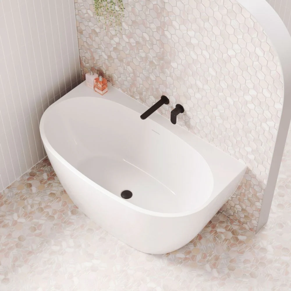 Fienza Keeto 1300mm Back To Wall Acrylic Bath Gloss White - Image 2
