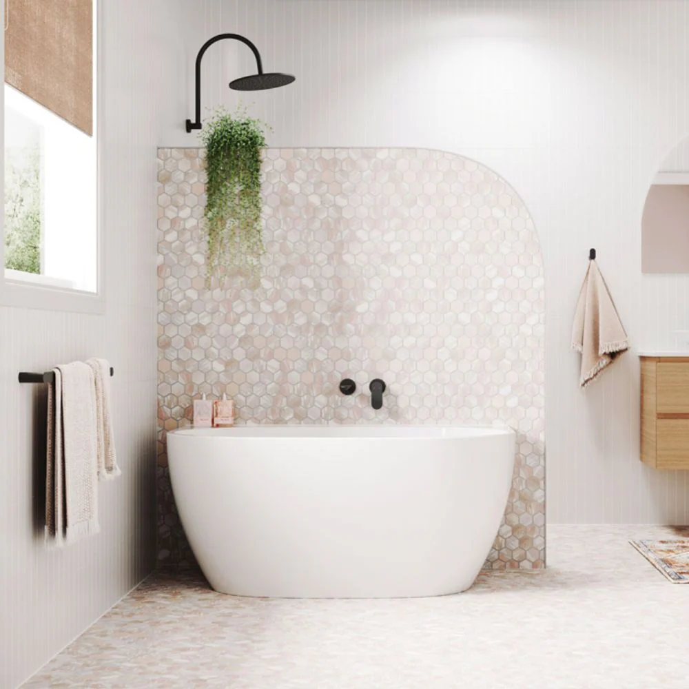Fienza Keeto 1300mm Back To Wall Acrylic Bath Gloss White - Image 5