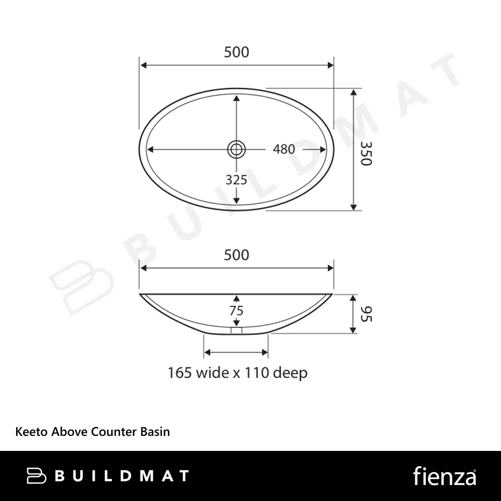 Fienza Keeto Above Counter Basin Gloss White - Image 4