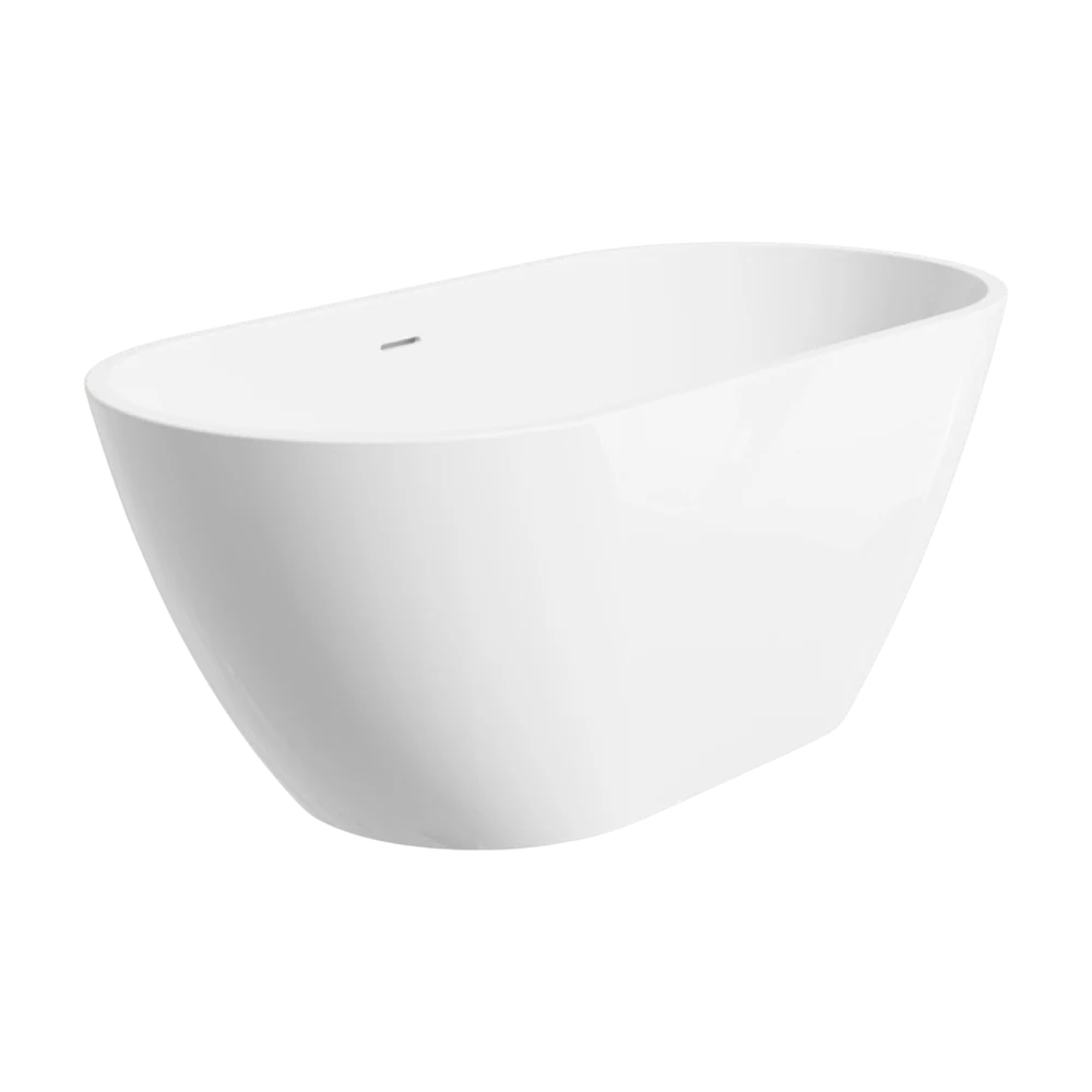 Fienza Koko 1500mm Freestanding Acrylic Bath with Overflow Gloss White - Image 3