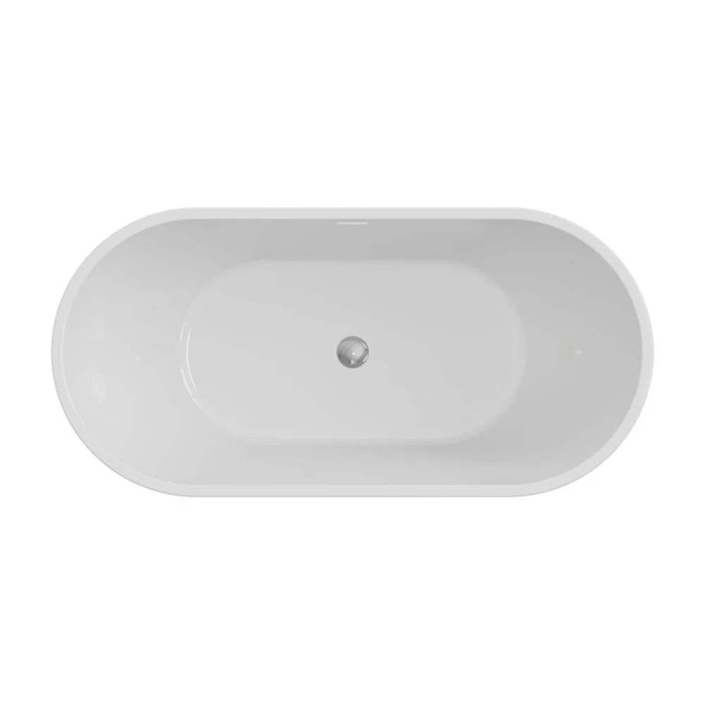 Fienza Koko 1500mm Freestanding Acrylic Bath with Overflow Gloss White - Image 6