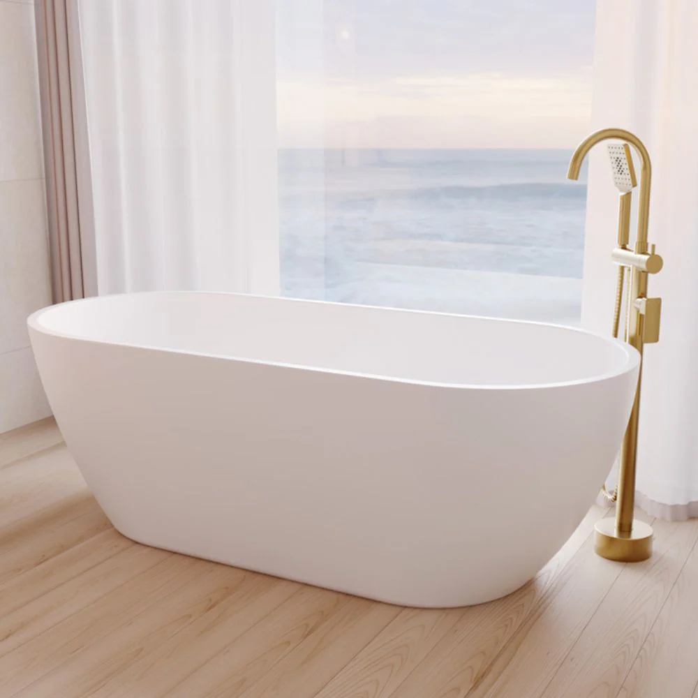 Fienza Koko 1680mm Freestanding Acrylic Bath Matte White - Image 5