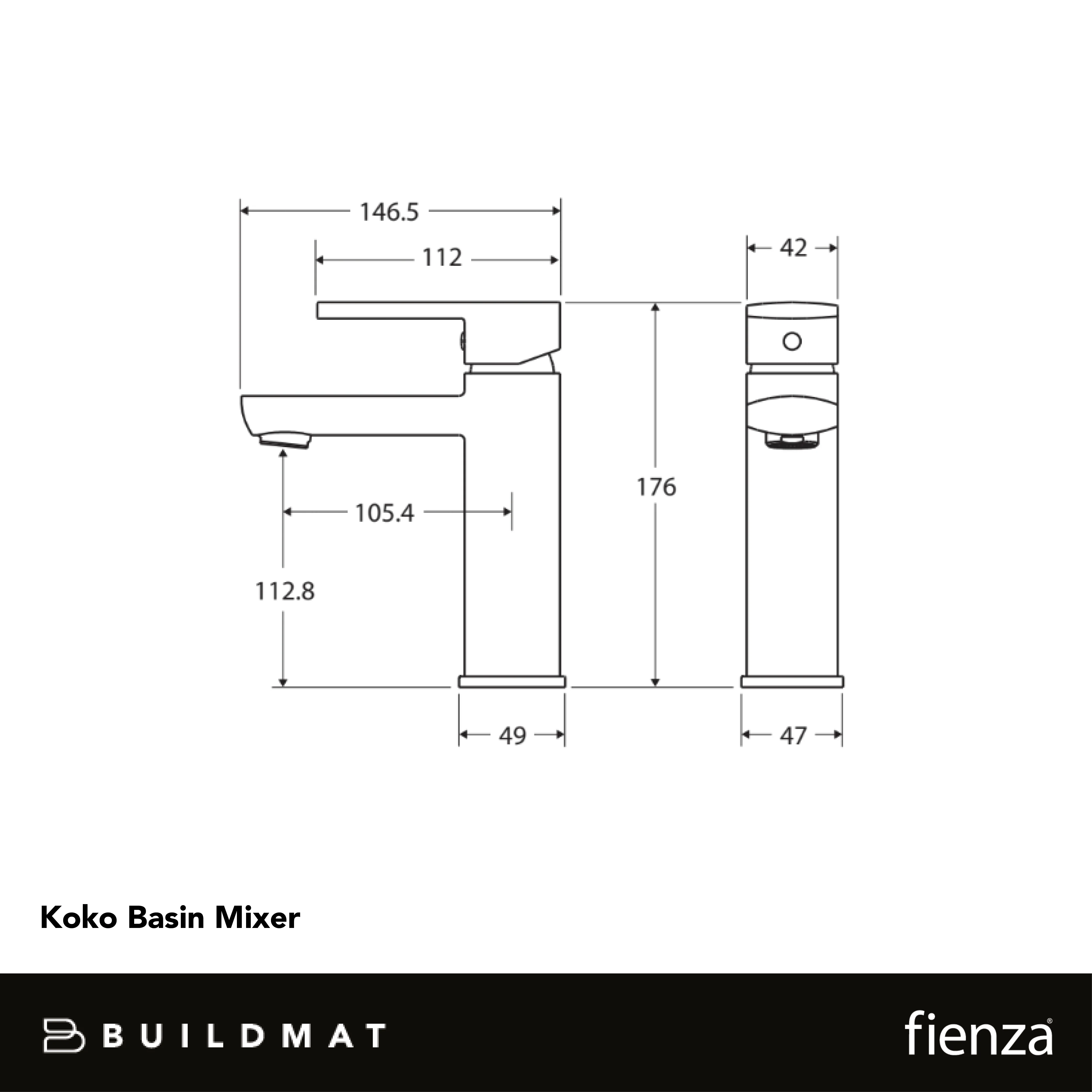 Fienza Koko Basin Mixer Matte Black - Image 4