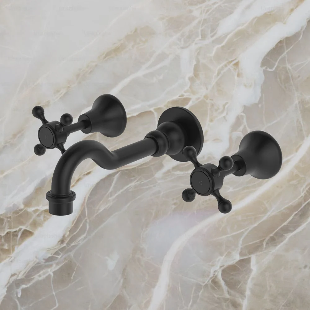 Fienza Lillian Basin/Bath Wall Set Matte Black - Image 2