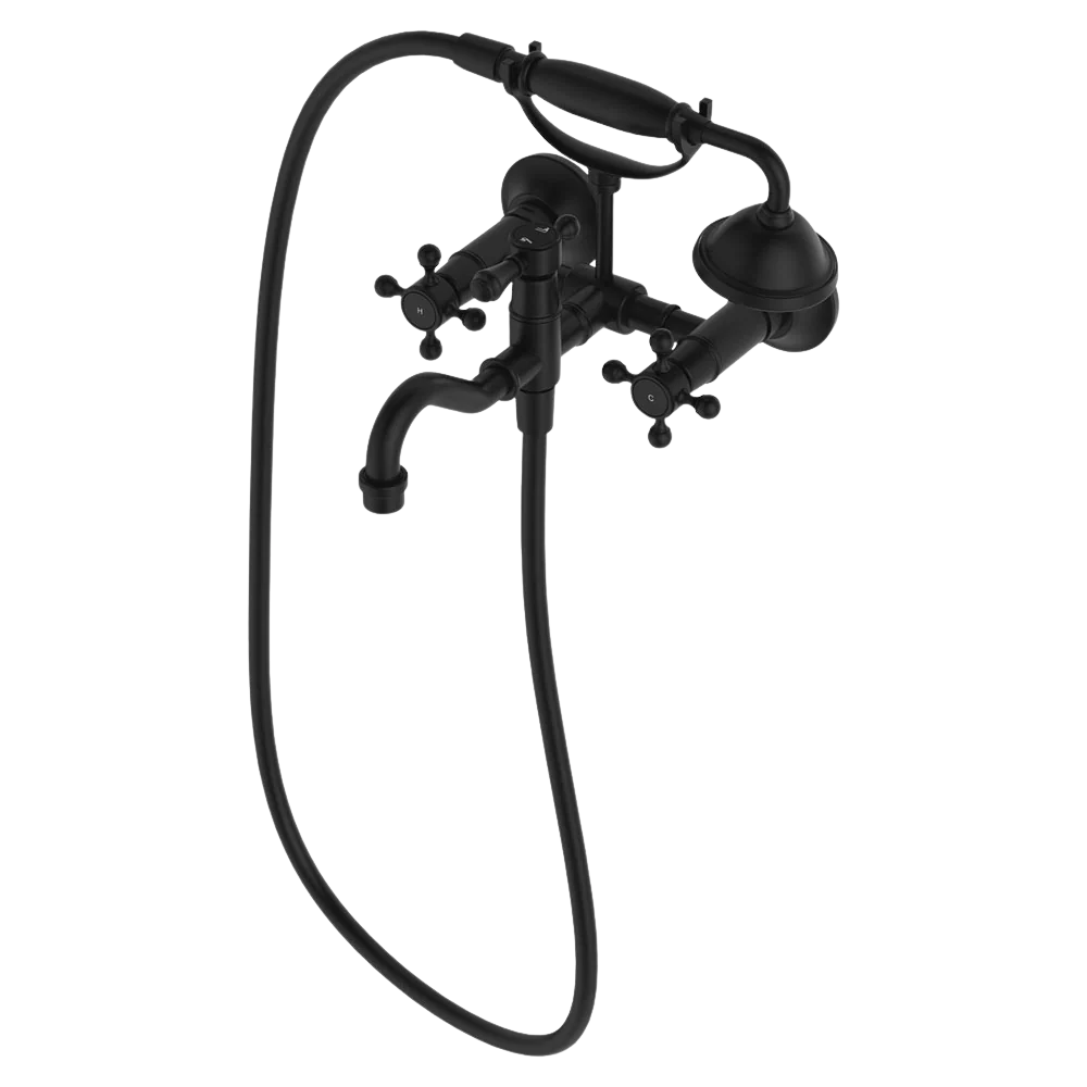 Fienza Lillian Exposed Bath Tap Set with Hand Shower Matte Black