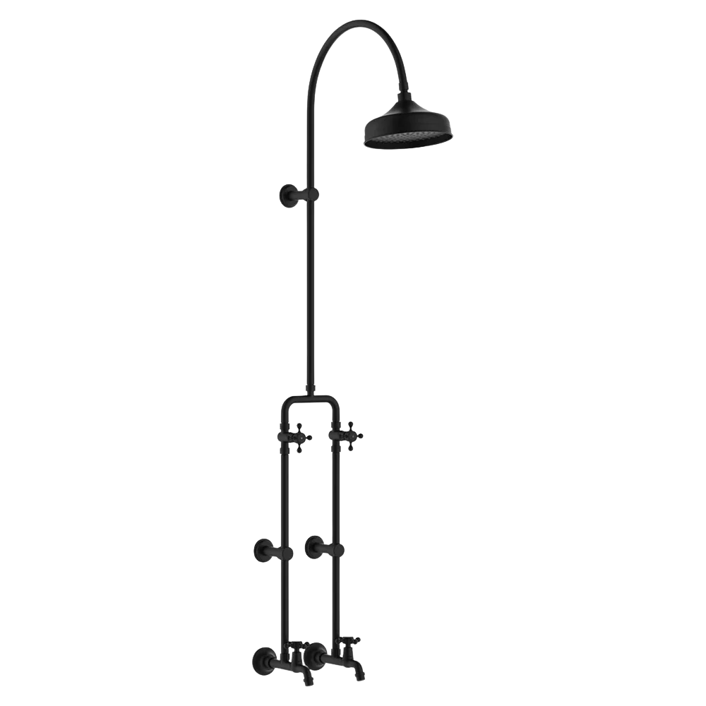 Fienza Lillian Exposed Rail Shower And Bath Set Matte Black - Image 3