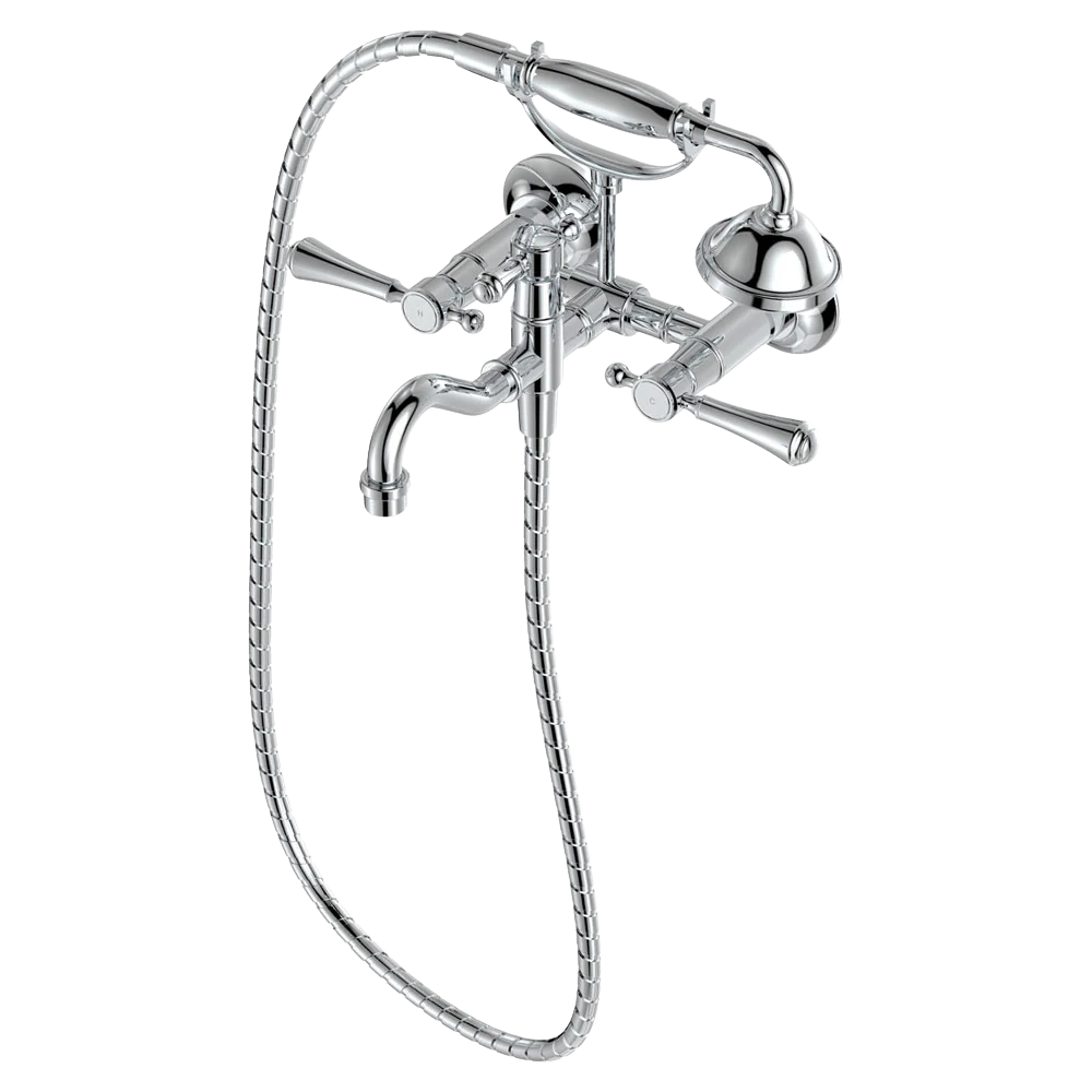 Fienza Lillian Lever Exposed Bath Tap Set with Hand Shower Chrome