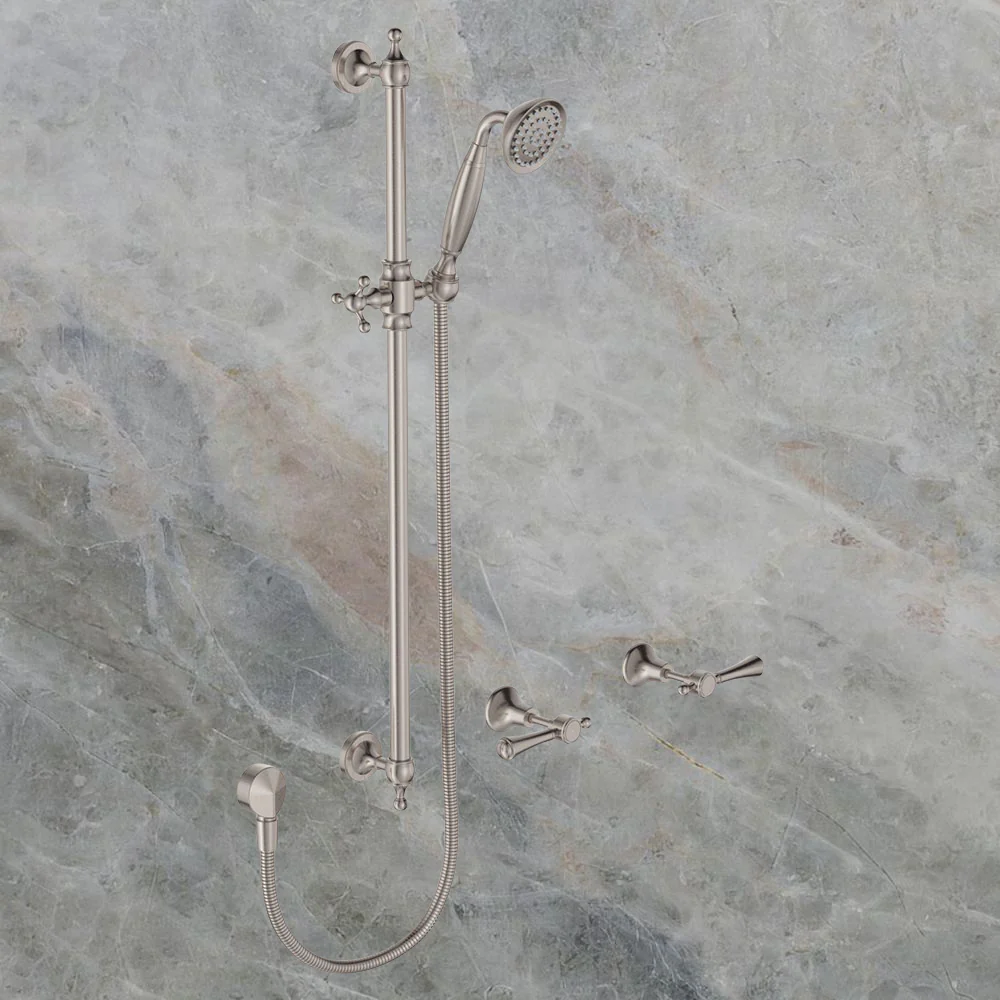 Fienza Lillian Lever Rail Shower Set Brushed Nickel - Image 2