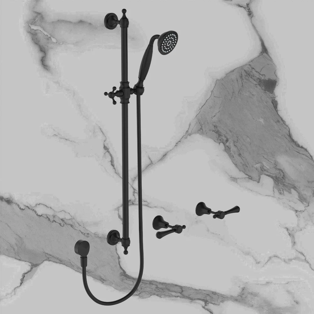 Fienza Lillian Lever Rail Shower Set Matte Black - Image 2