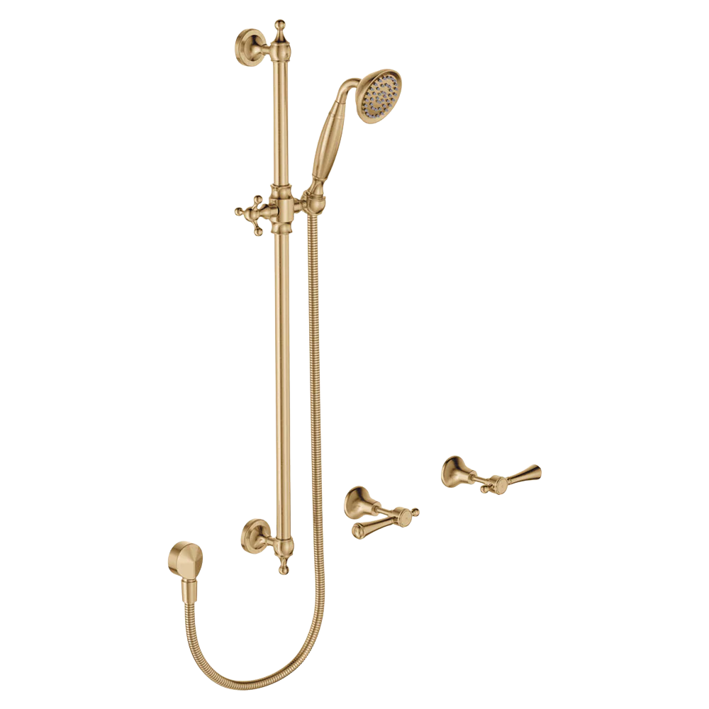Fienza Lillian Lever Rail Shower Set Urban Brass - Image 3