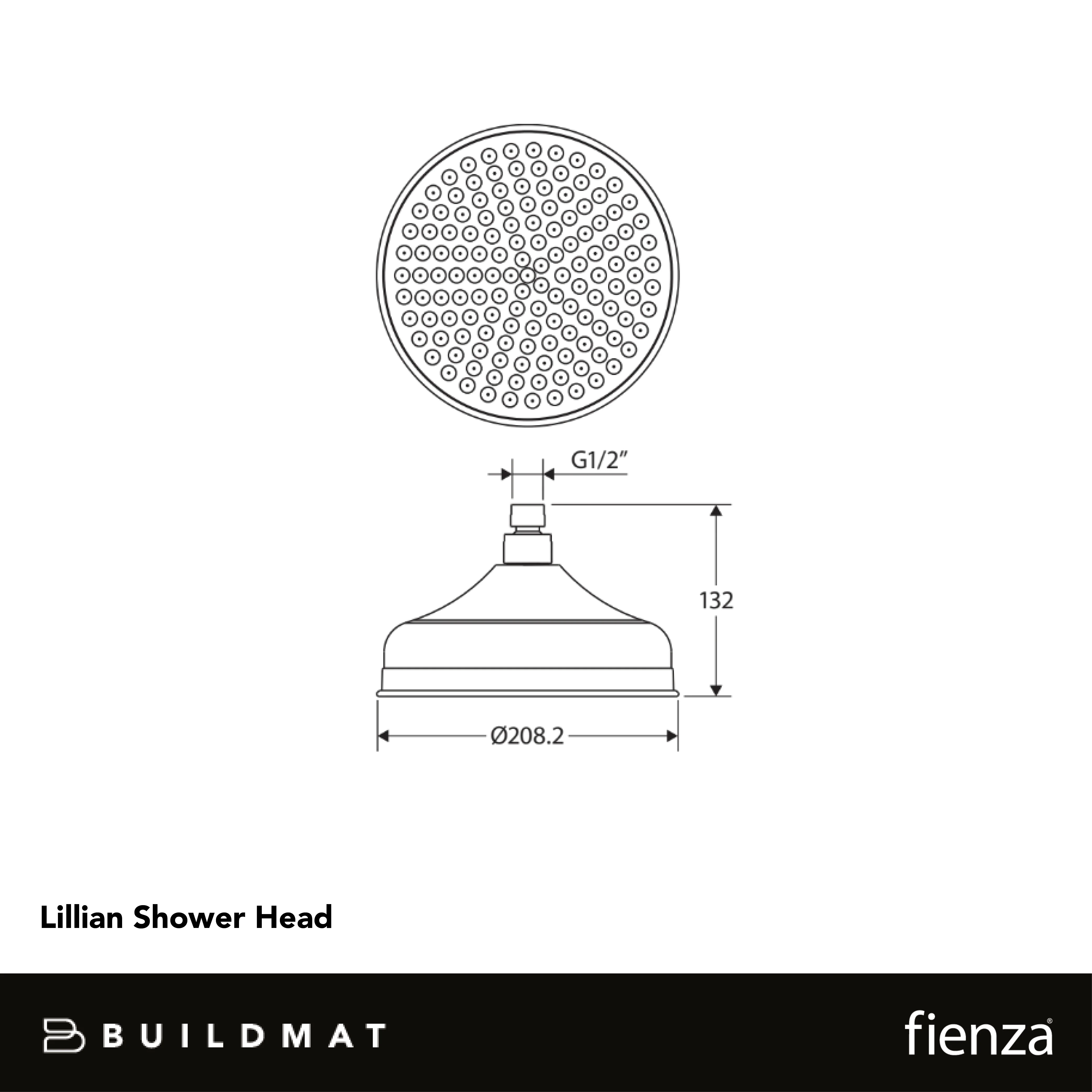 Fienza Lillian Shower Head Brushed Nickel - Image 4