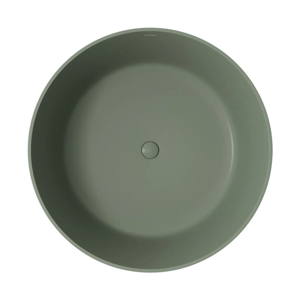 Fienza Minka 1500mm Round Fluted Solid Surface Freestanding Bath with Overflow Forest - Image 6