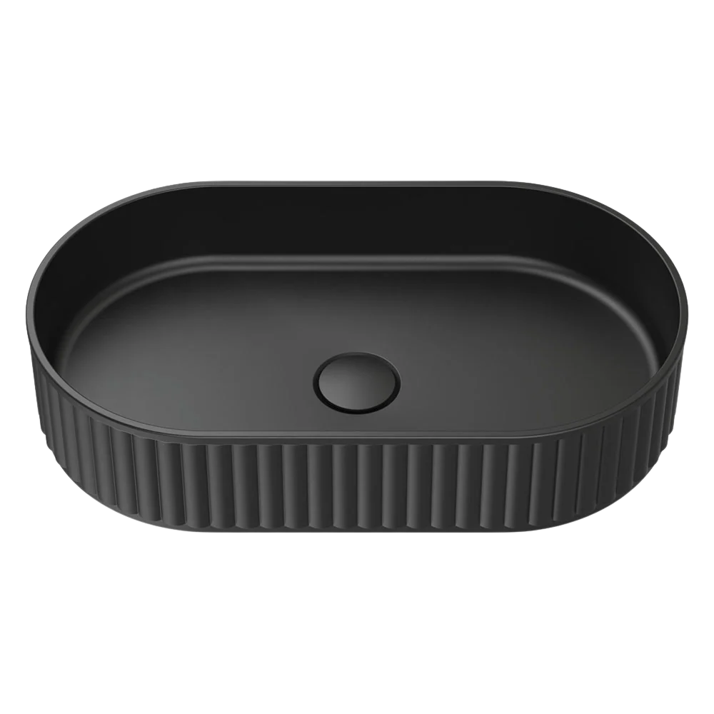 Fienza Minka Pill Solid Surface Above Counter Basin Matte Black - Image 3