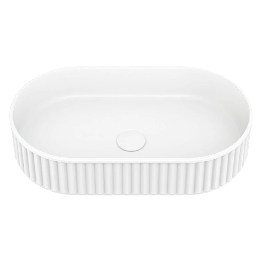 Fienza Minka Pill Solid Surface Above Counter Basin Matte White - Image 3