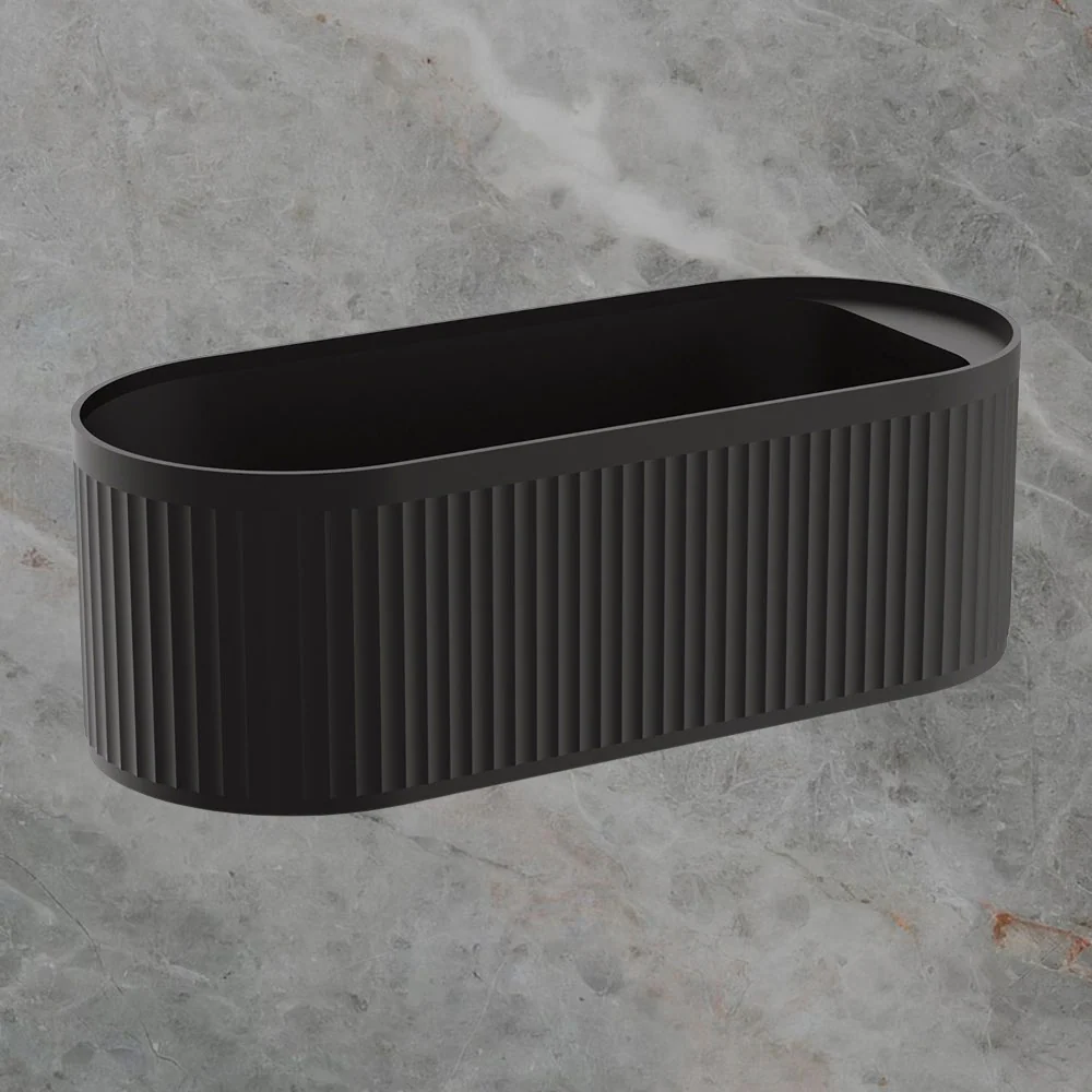Fienza Minka Solid Surface Bath 1700mm Matte Black - Image 2