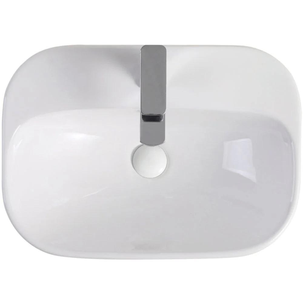Fienza Parisa Semi-Inset Basin with Overflow 1 Tap Hole Gloss White - Image 5
