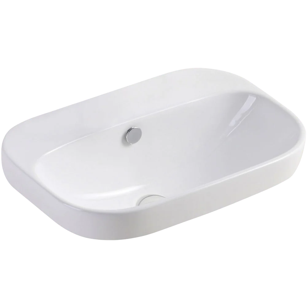 Fienza Parisa Semi-Inset Basin with Overflow Gloss White