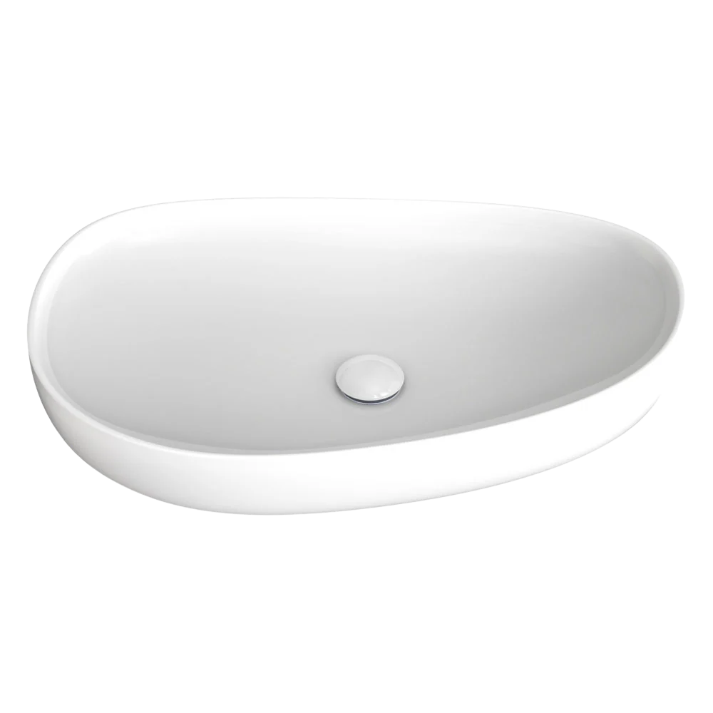 Fienza Pebble Large Above Counter Basin Gloss White
