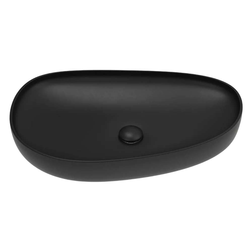 Fienza Pebble Large Above Counter Basin Matte Black