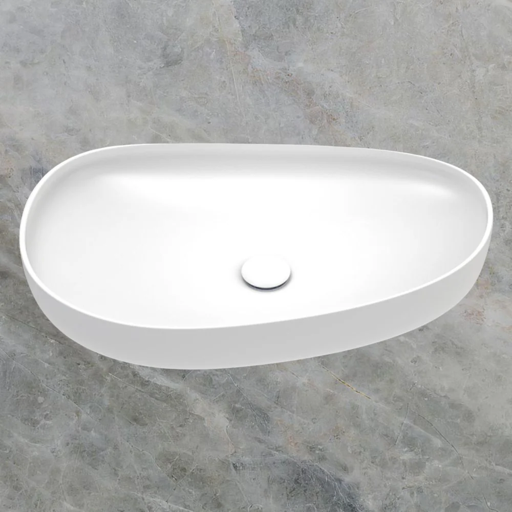 Fienza Pebble Large Above Counter Basin Matte White - Image 2