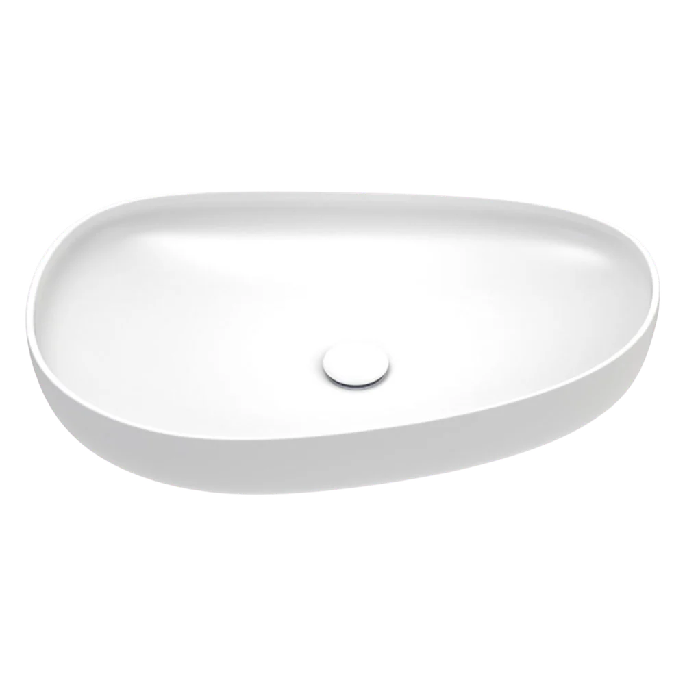 Fienza Pebble Large Above Counter Basin Matte White - Image 3