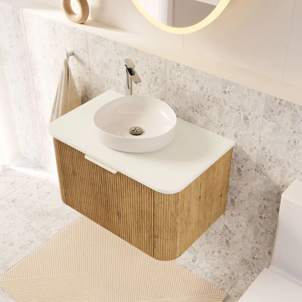 Fienza Pebble Small Above Counter Basin Gloss White - Image 6