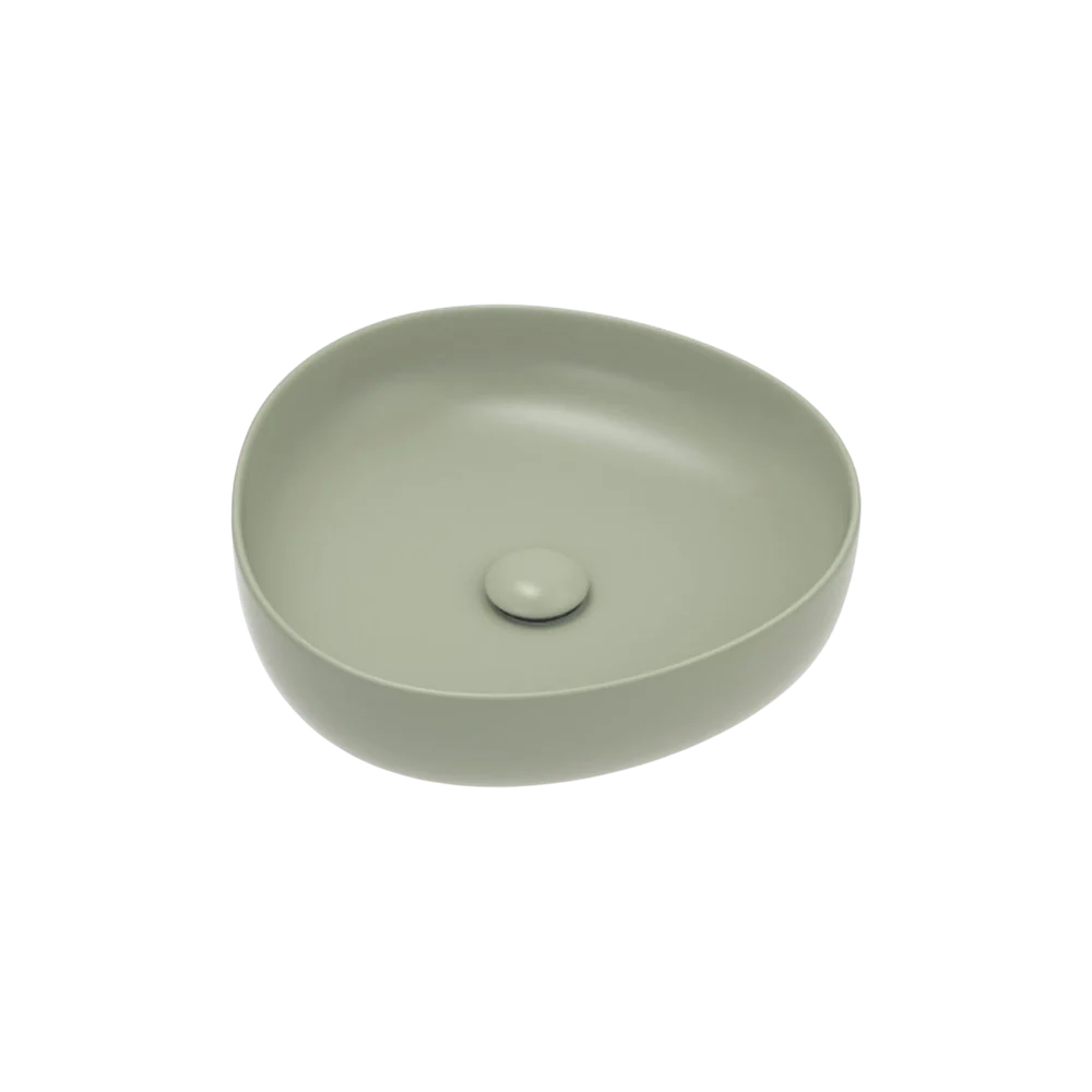 Fienza Pebble Small Above Counter Basin Matte Olive - Image 3