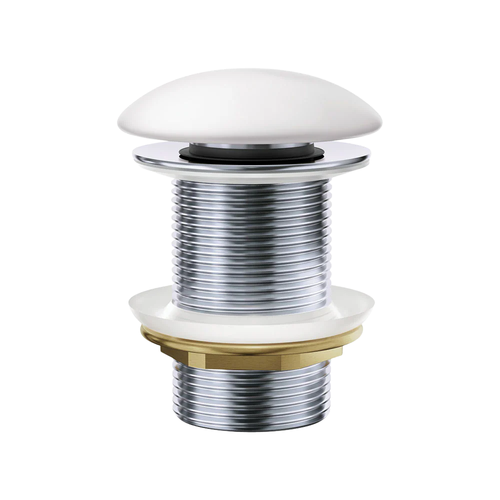 Fienza Pop Up 32mm Non-Overflow Basin Waste, Matte White Ceramic Cap - Image 3