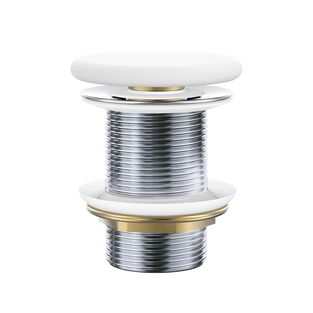 Fienza Pop Up 32mm Non-Overflow Basin Waste Matte White Flat Ceramic Cap - Image 3
