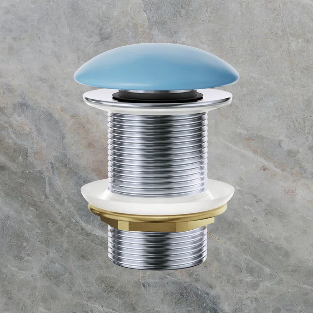 Fienza Pop-Up 32mm Non-Overflow Basin Waste with Ceramic Cap Matte Blue - Image 2
